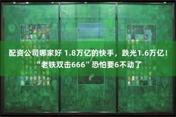 配资公司哪家好 1.8万亿的快手，跌光1.6万亿！“老铁双击666”恐怕要6不动了